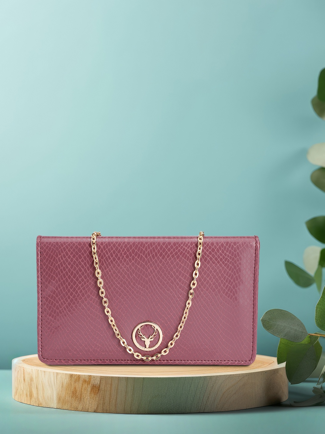 

Allen Solly Women Animal Textured Envelope Wallet, Purple