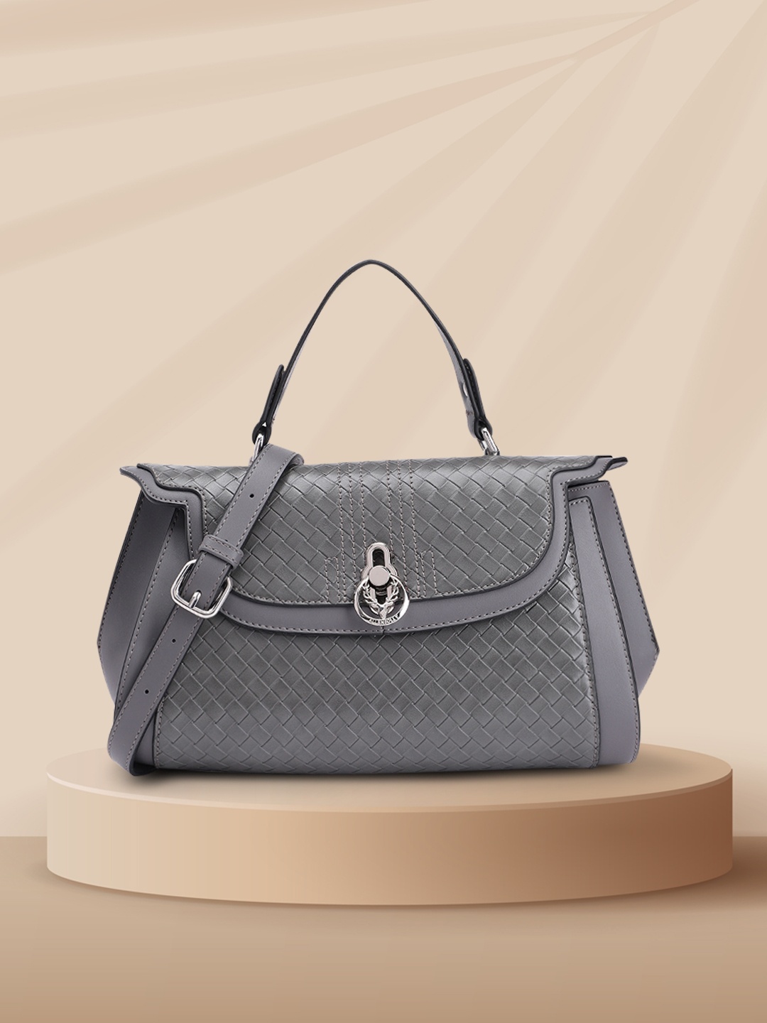 

Allen Solly Grey Textured Satchel