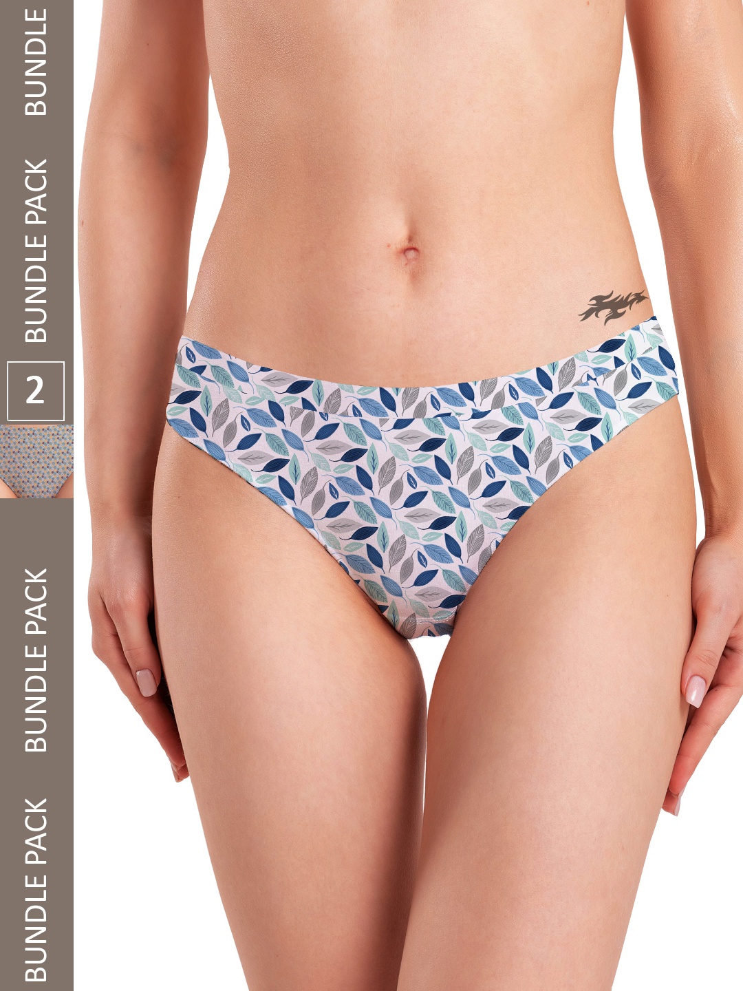 

mezmoda Women Pack Of 2 Printed Hipster Briefs, White