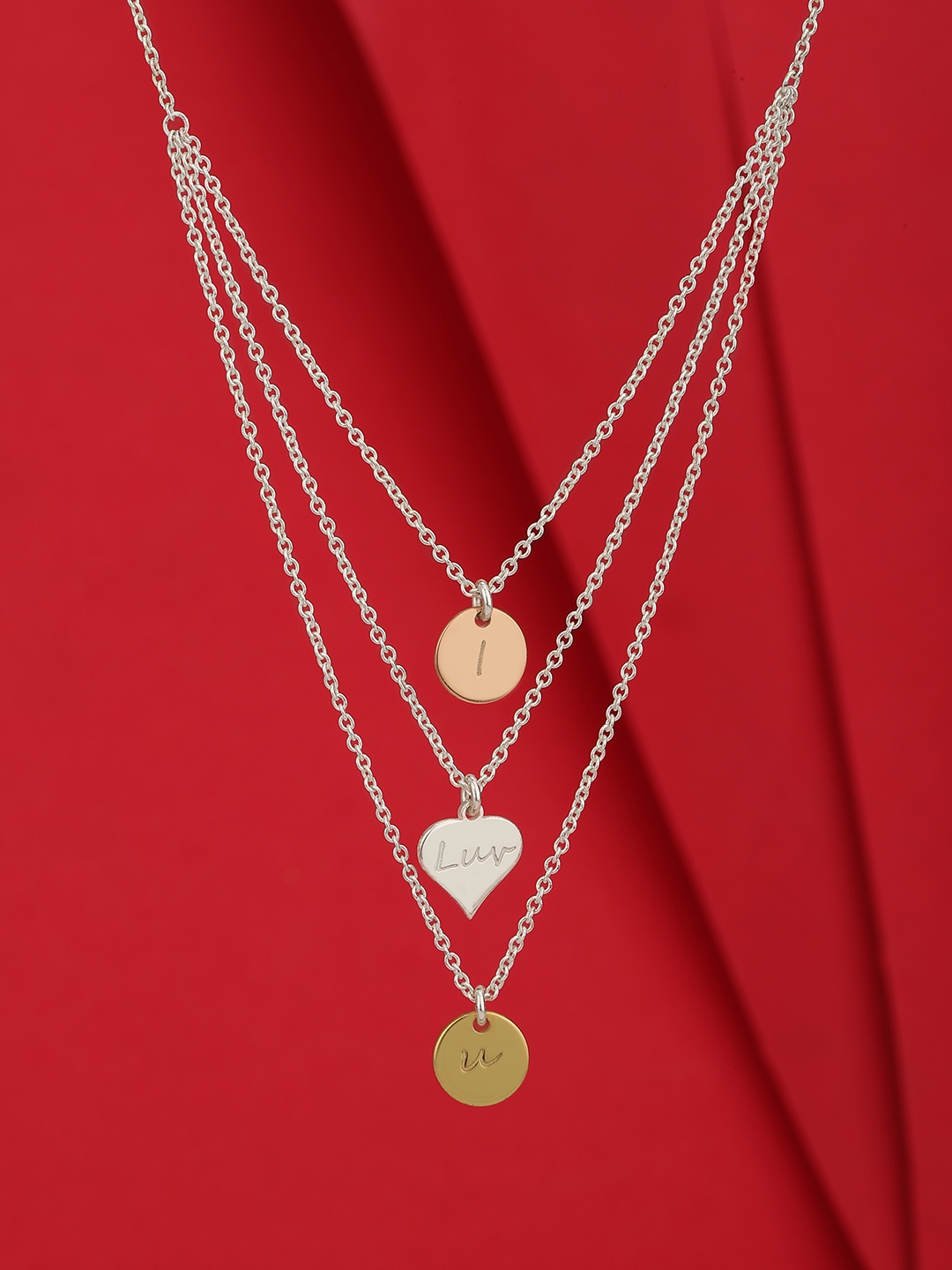 

Carlton London Rhodium-Plated Layered Necklace, Silver