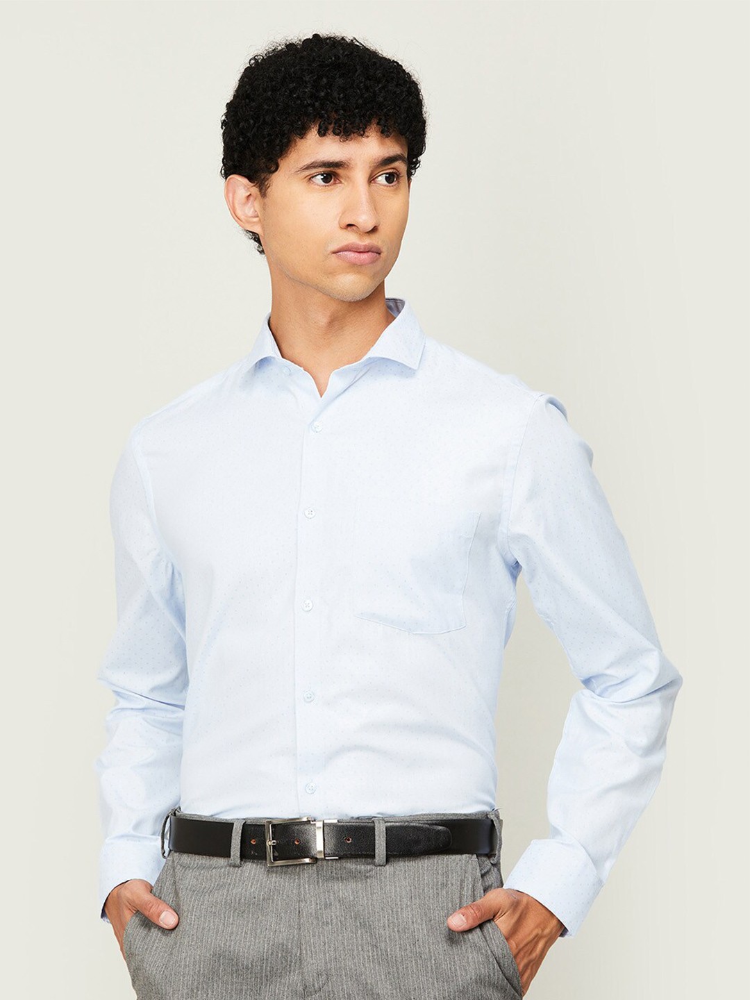 

CODE by Lifestyle Men Comfort Printed Casual Cotton Shirt, Blue
