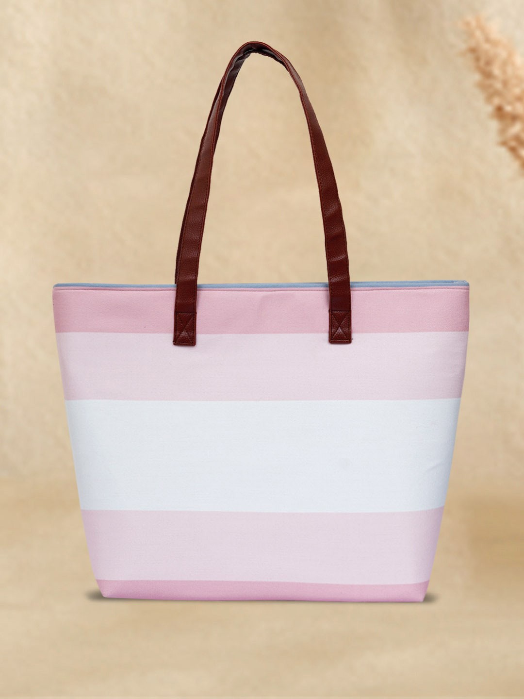 

Crazy Corner Striped Oversized Shopper Tote Bag, Pink