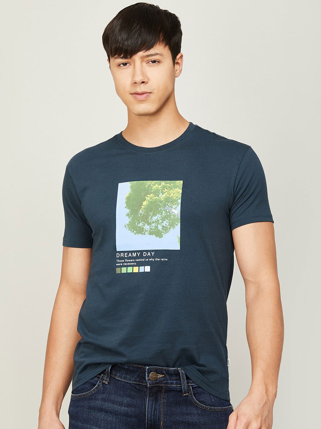 

Fame Forever by Lifestyle Men Printed Cotton T-shirt, Blue