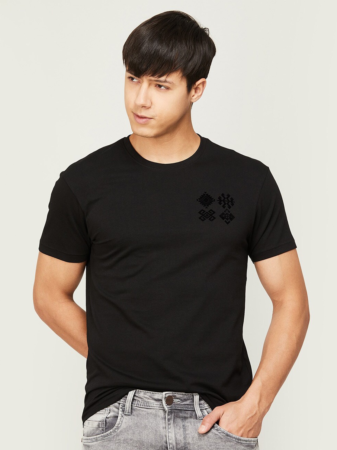 

Fame Forever by Lifestyle Men Round Neck Cotton T-shirt, Black