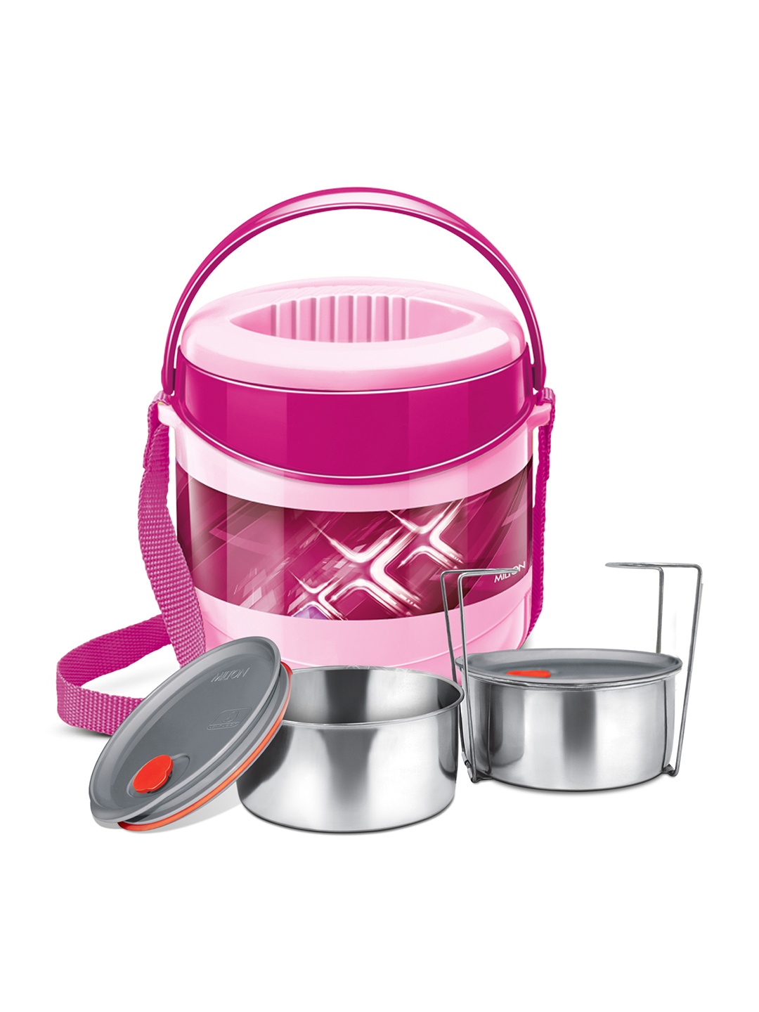 

Milton Econa Deluxe Set Of 2 Pink Inner Stainless Steel Tiffin Box 260 ml Each