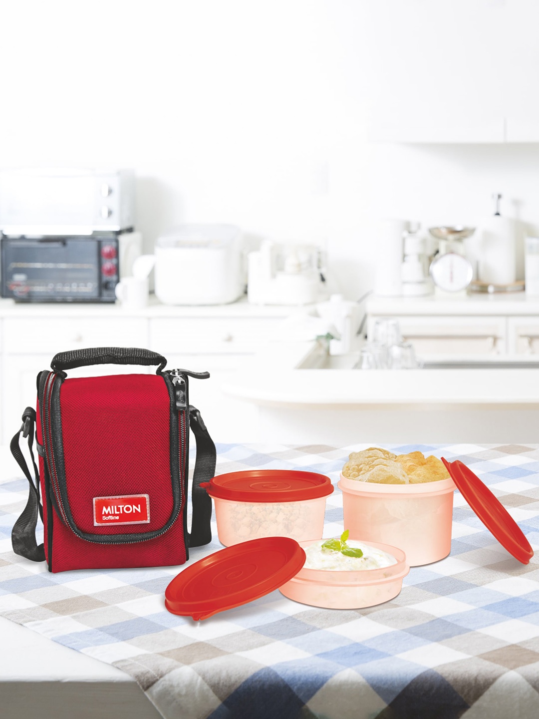 

Milton Full Meal Set Of 3 Red Lunch Box 200 ml 350 ml 500 ml