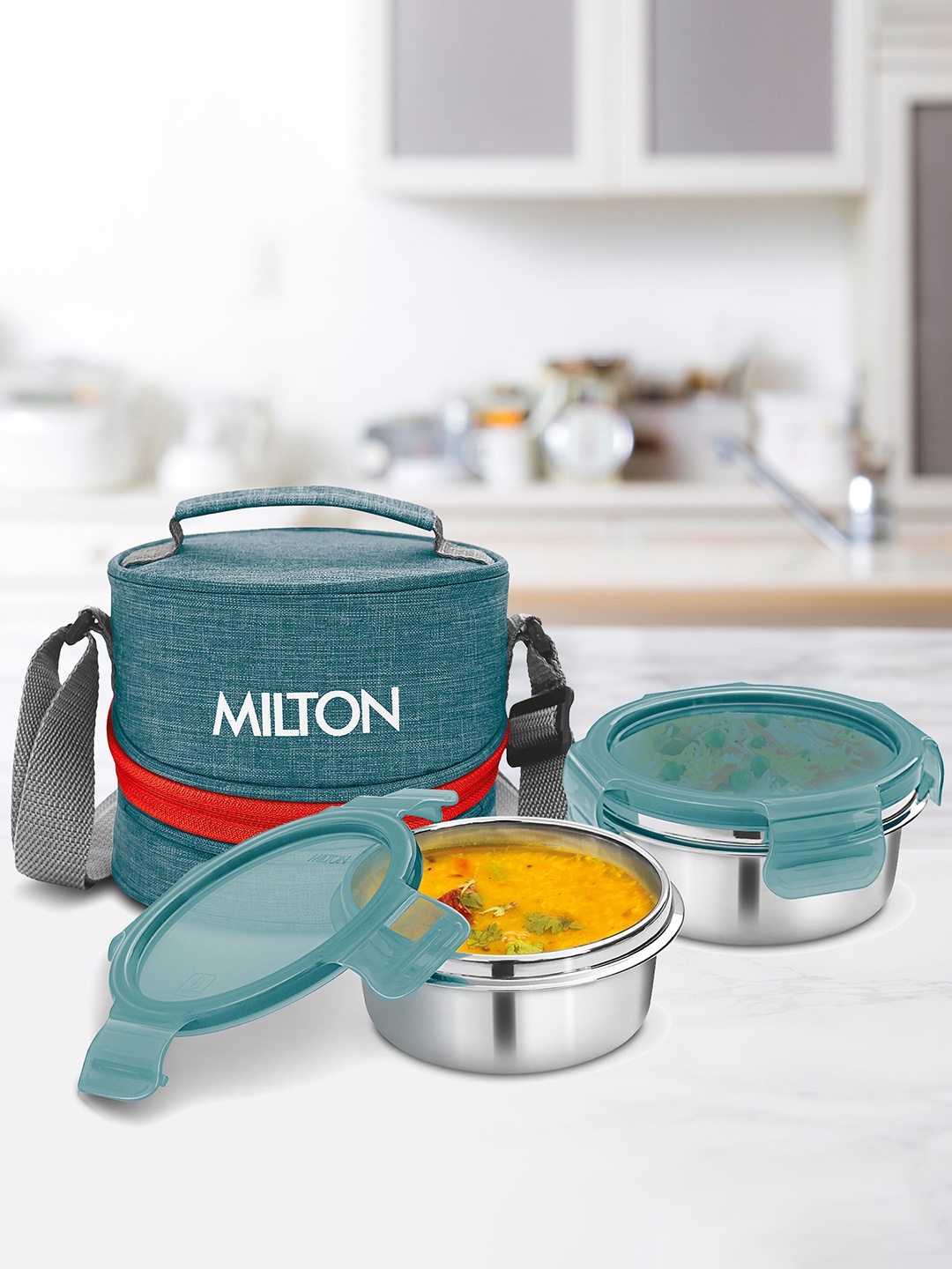 

Milton Chic 2 Pieces Green Stainless Steel Tiffin Box With Jacket 300 ml