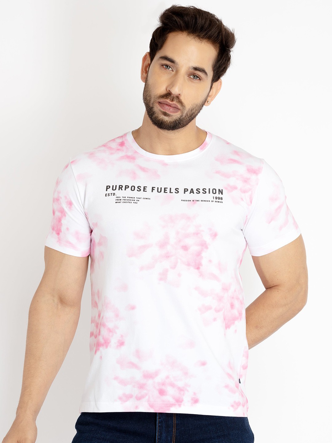

Status Quo Men Typography Printed Cotton T-shirt, White