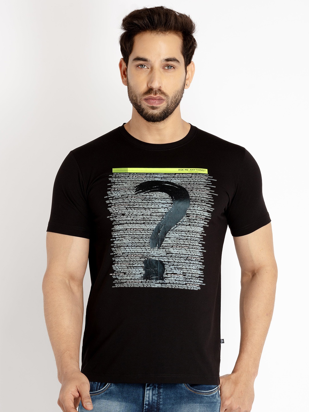 

Status Quo Men Plus Size Graphic Printed T-shirt, Black