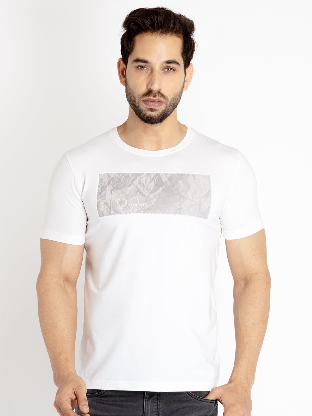 

Status Quo Graphic Printed Cotton T-shirt, White