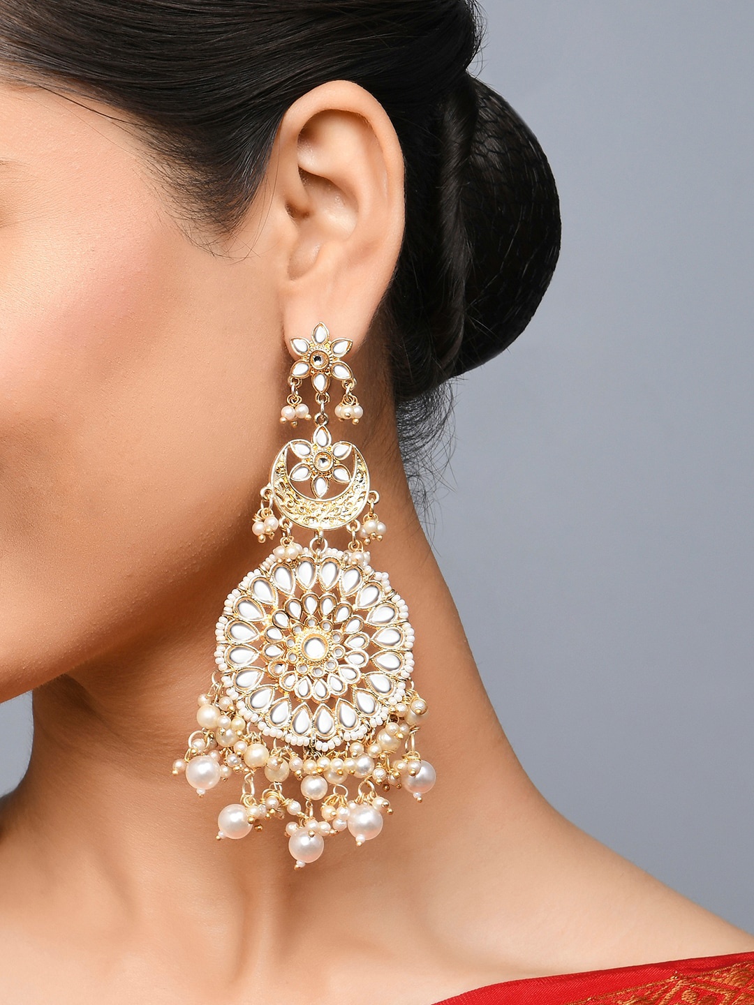

Fida Gold-Plated Chanbalis Earrings, White