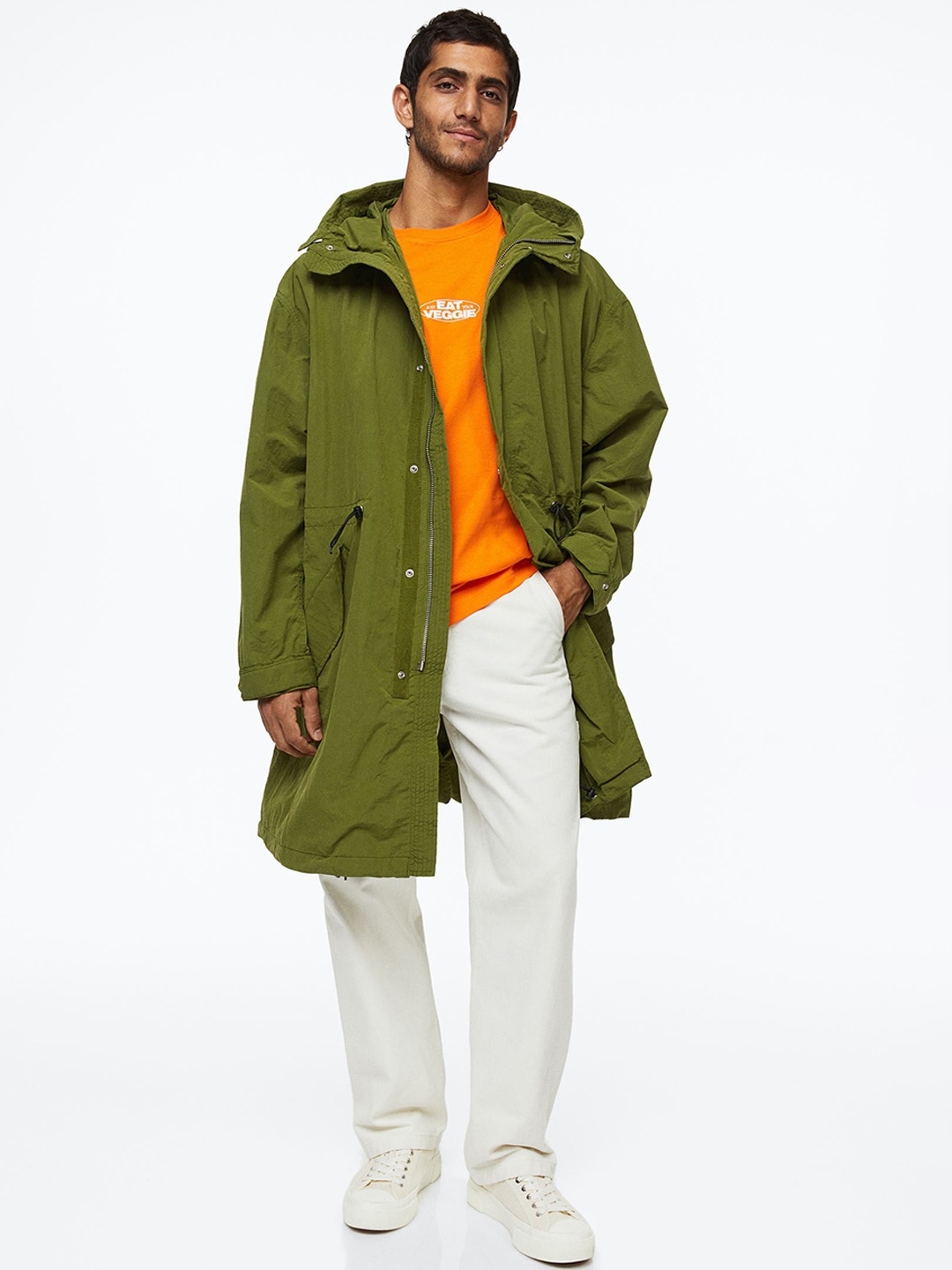 

H&M Men Water-Repellent Parka, Olive