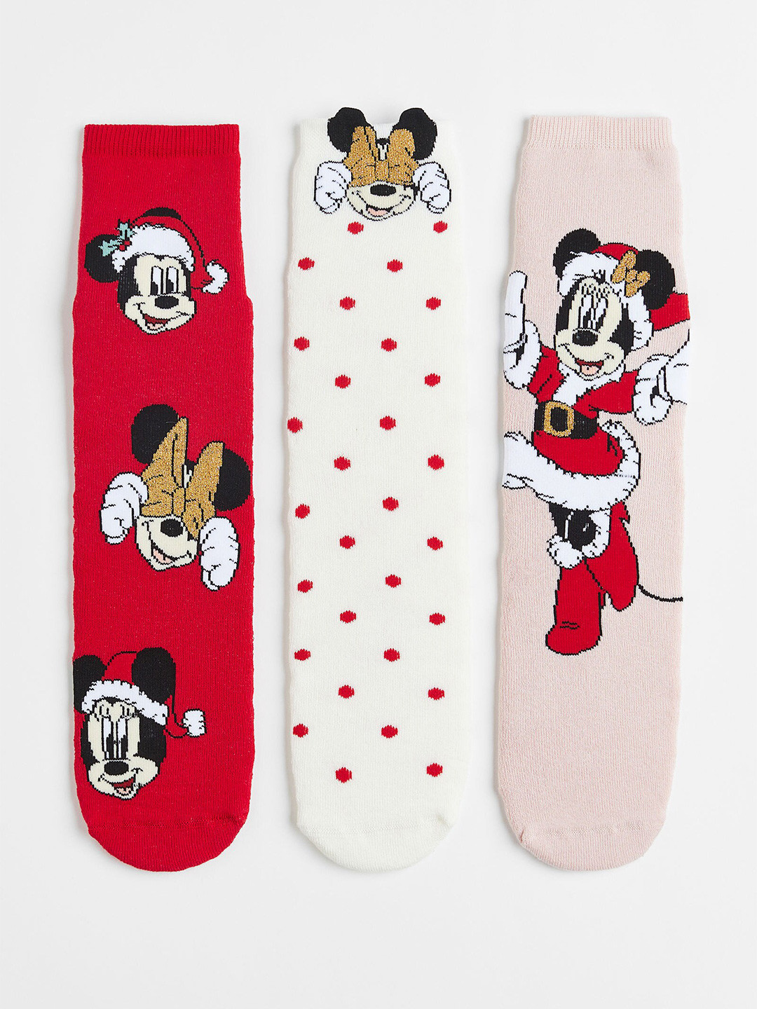 

H&M Girls 3-Pack Terry Socks, Red