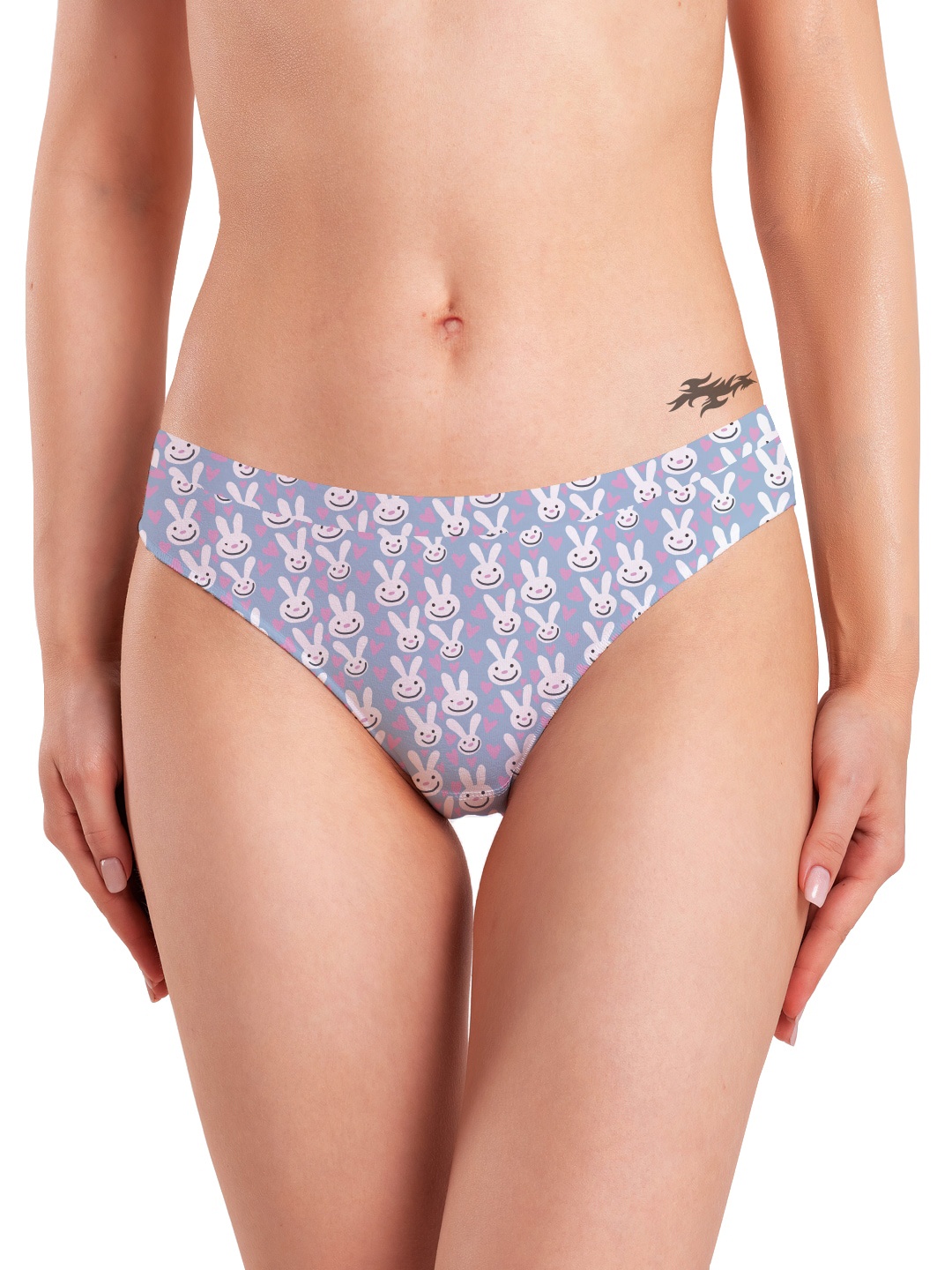 

mezmoda Women Printed Mid-Rise Hipster Briefs, Grey