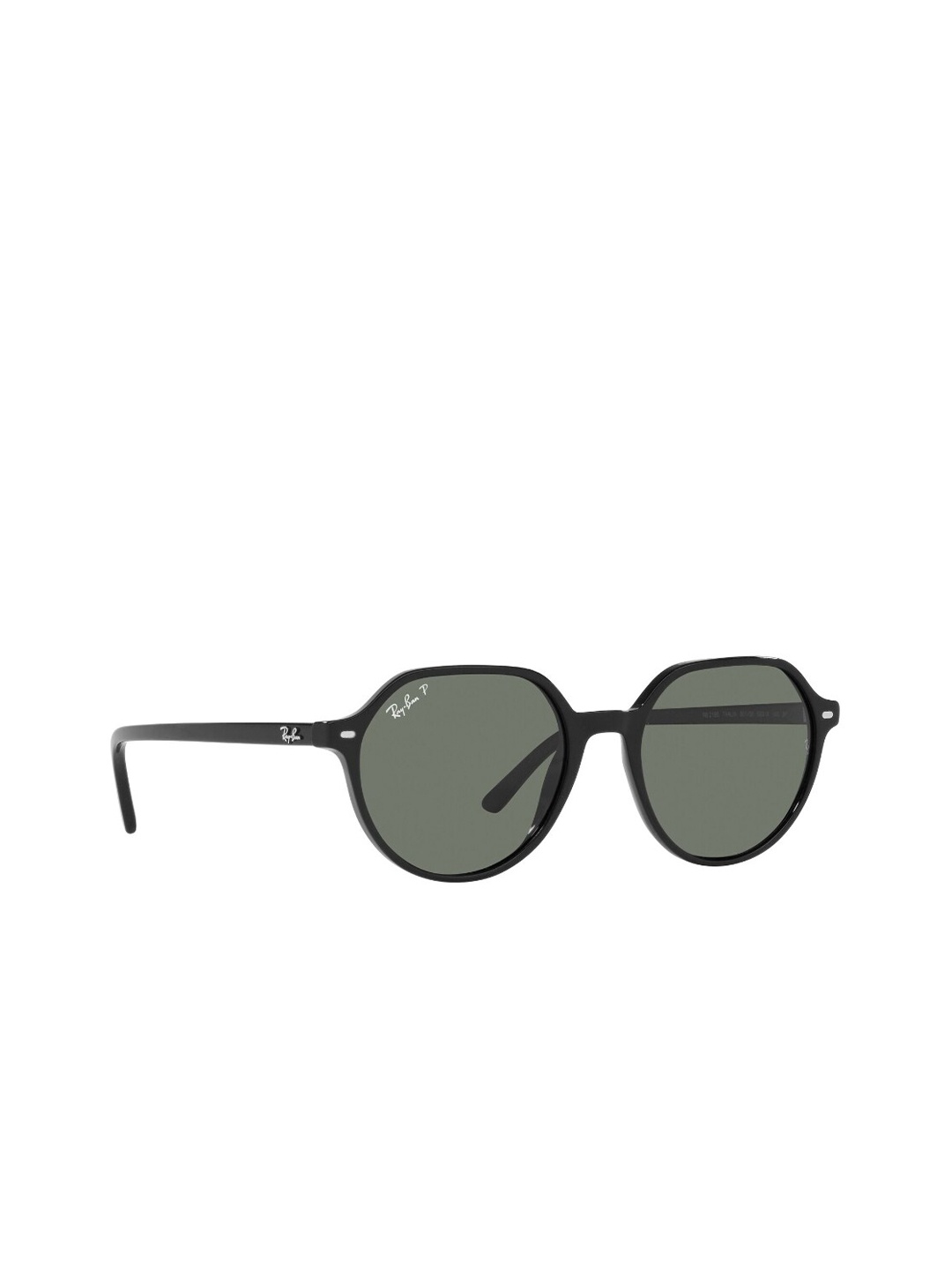 

RAY-BAN Unisex Polarized Green Lens Square Sunglasses - 0RB2195901/5853, Black