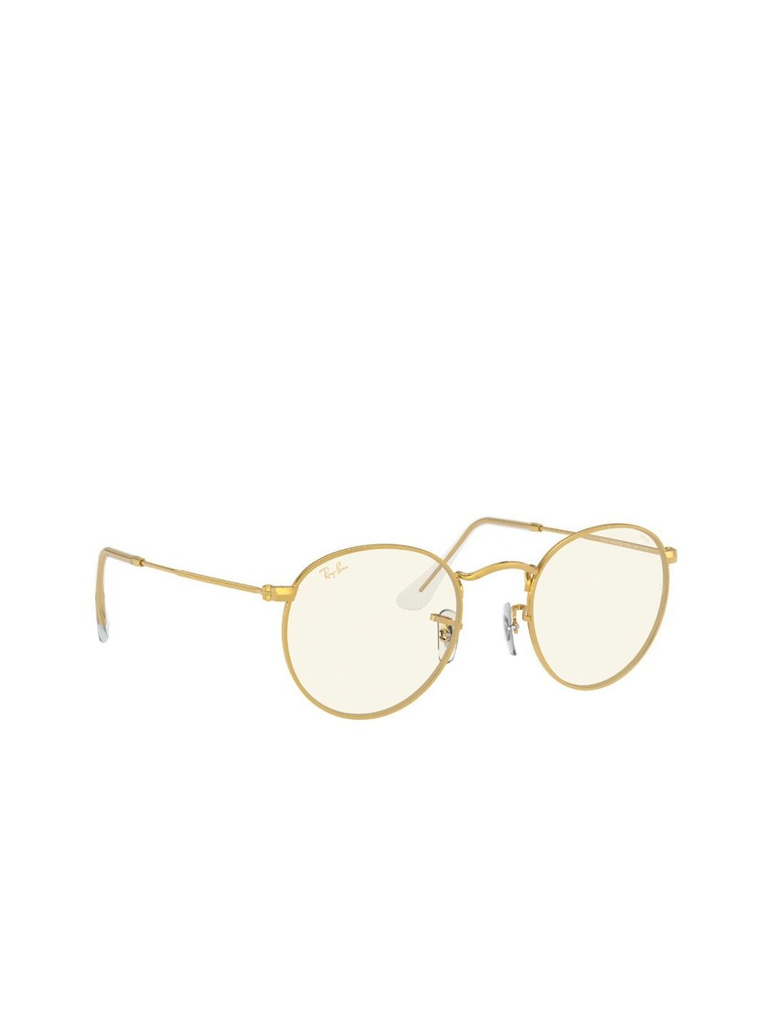 

RAY-BAN Men Photocromic Grey Lens Round Sunglasses - 0RB34479196BL53, Gold