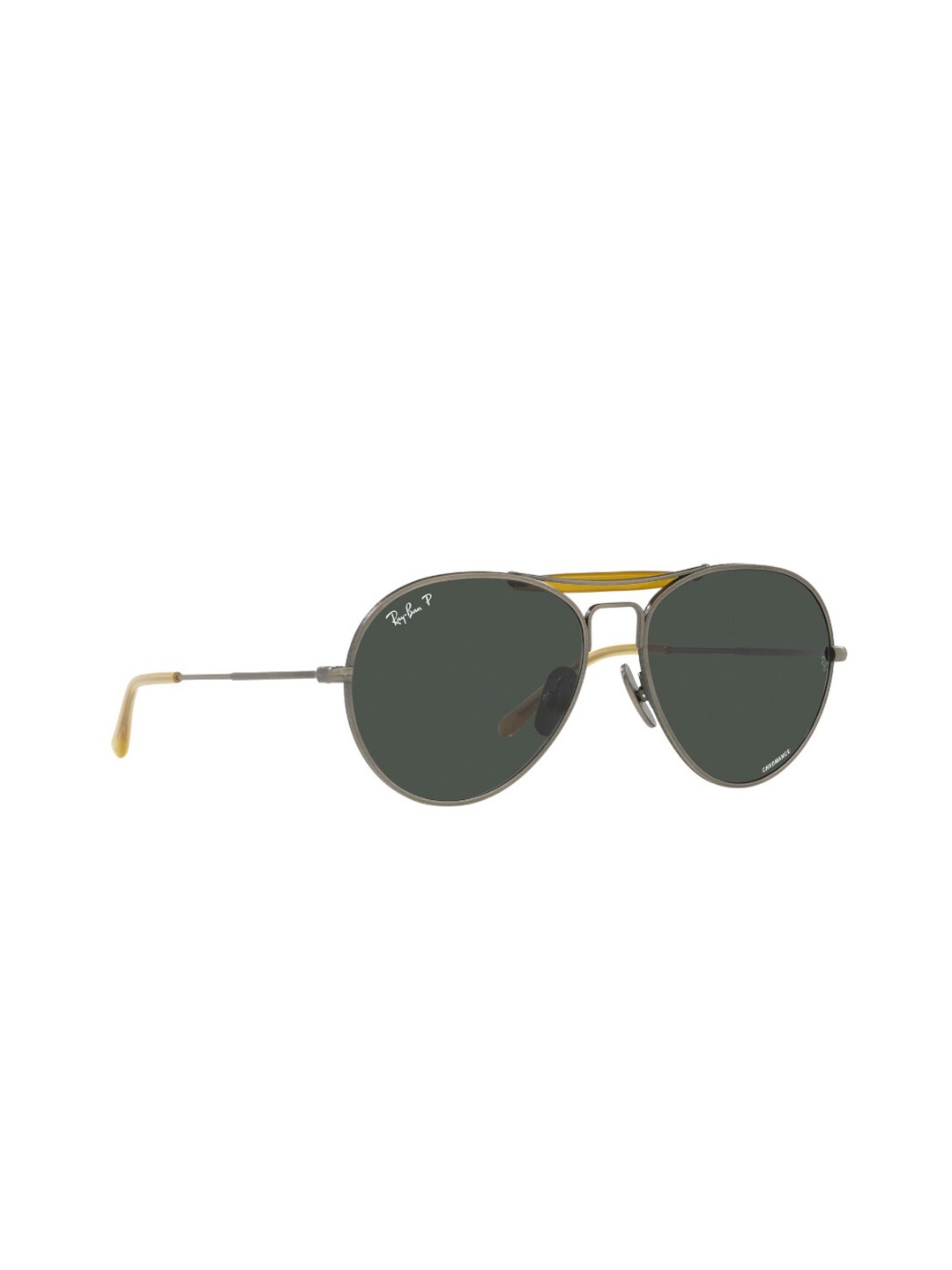 

Ray-Ban Unisex Aviator Sunglasses with Polarised Lens, Metallic