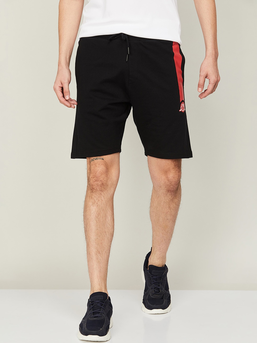 

Kappa Men Mid-Rise Cotton Shorts, Black