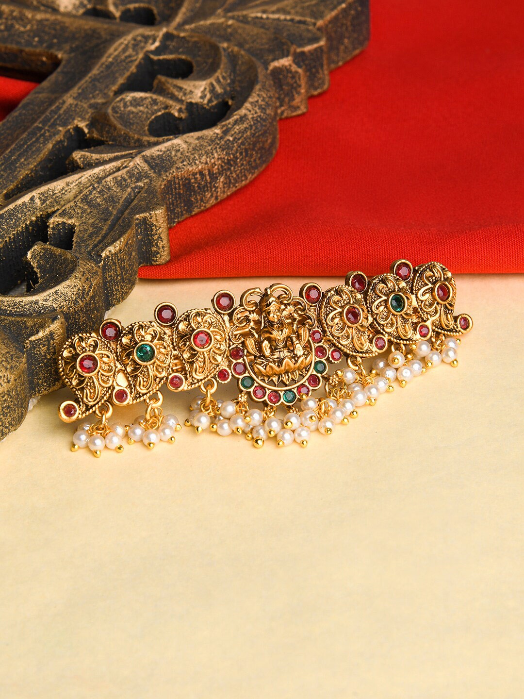 

Fida Women Embellished French Barrette, Gold