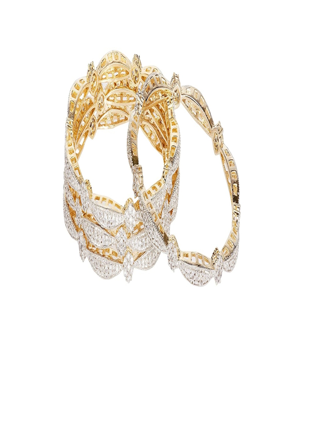

Runjhun Set Of 4 Gold-Plated & AD-Studded Bangles