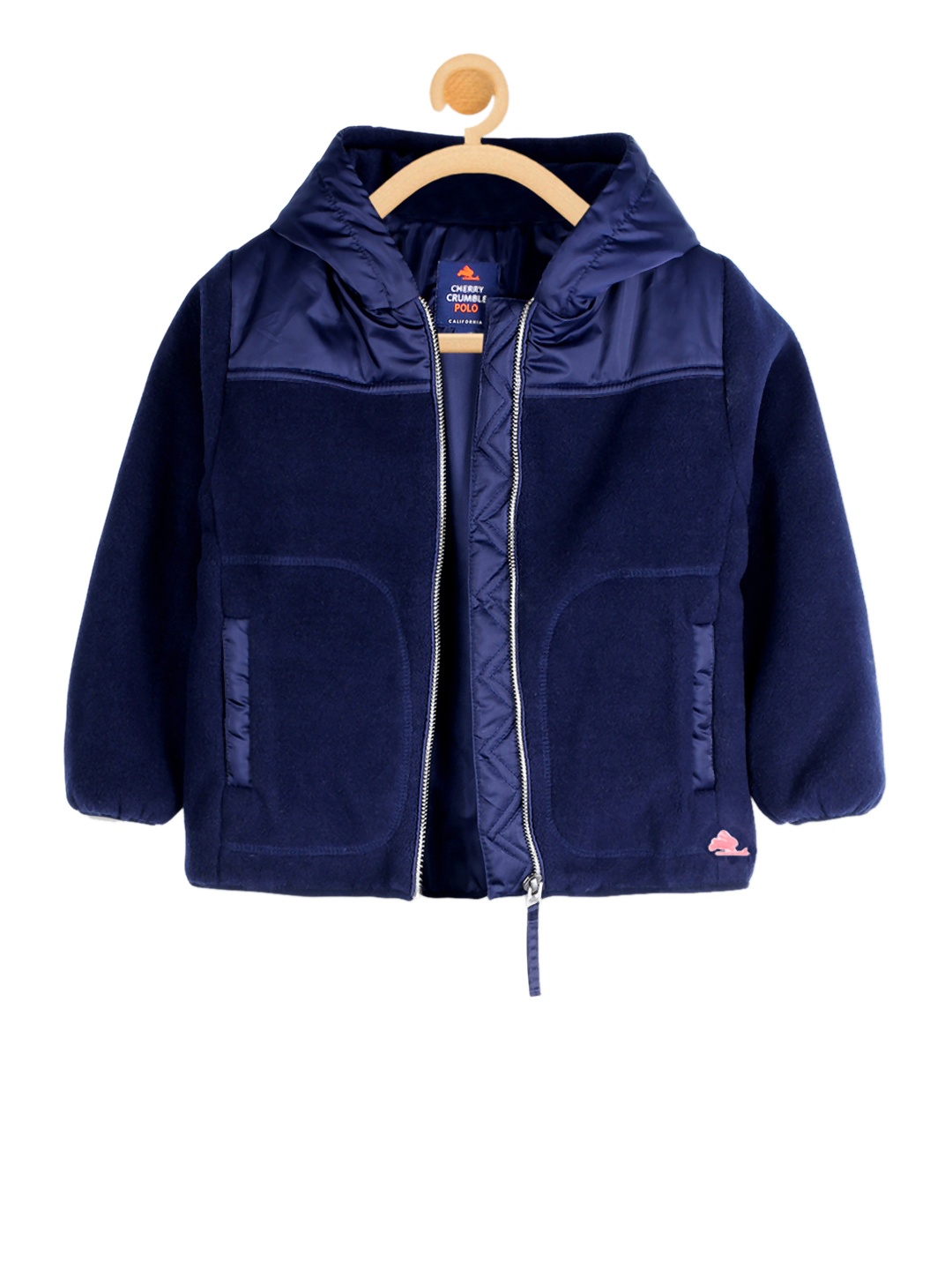 

Cherry Crumble Kids Navy Blue Solid Jacket