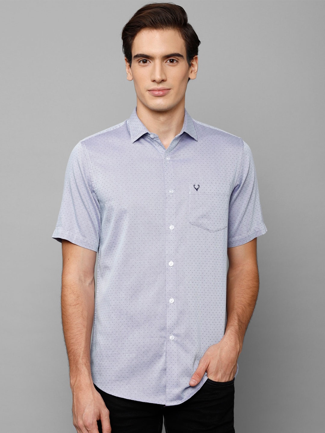 

Allen Solly Men Slim Fit Printed Casual Cotton Shirt, Blue