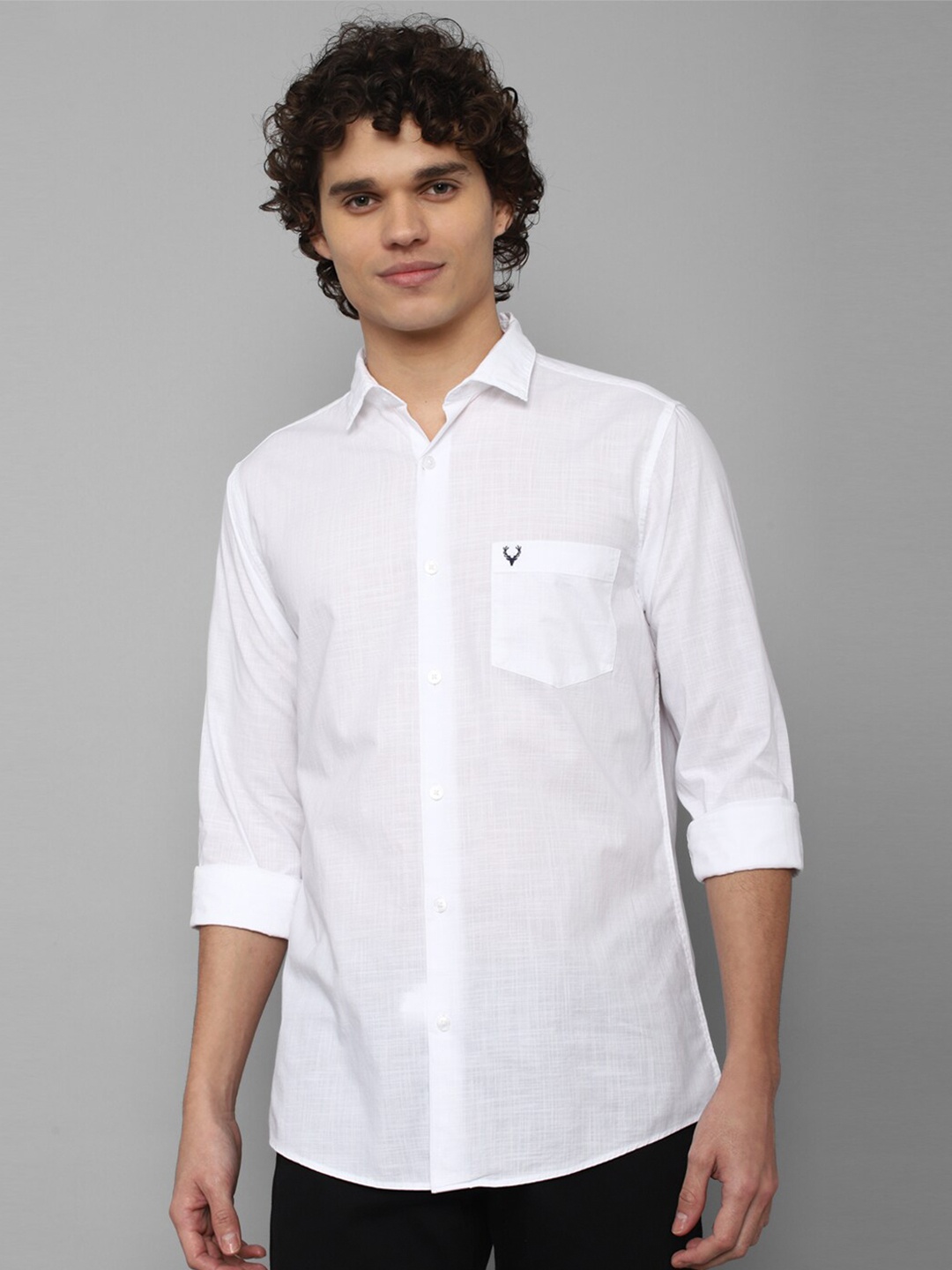 

Allen Solly Men Slim Fit Casual Pure Cotton Shirt, White