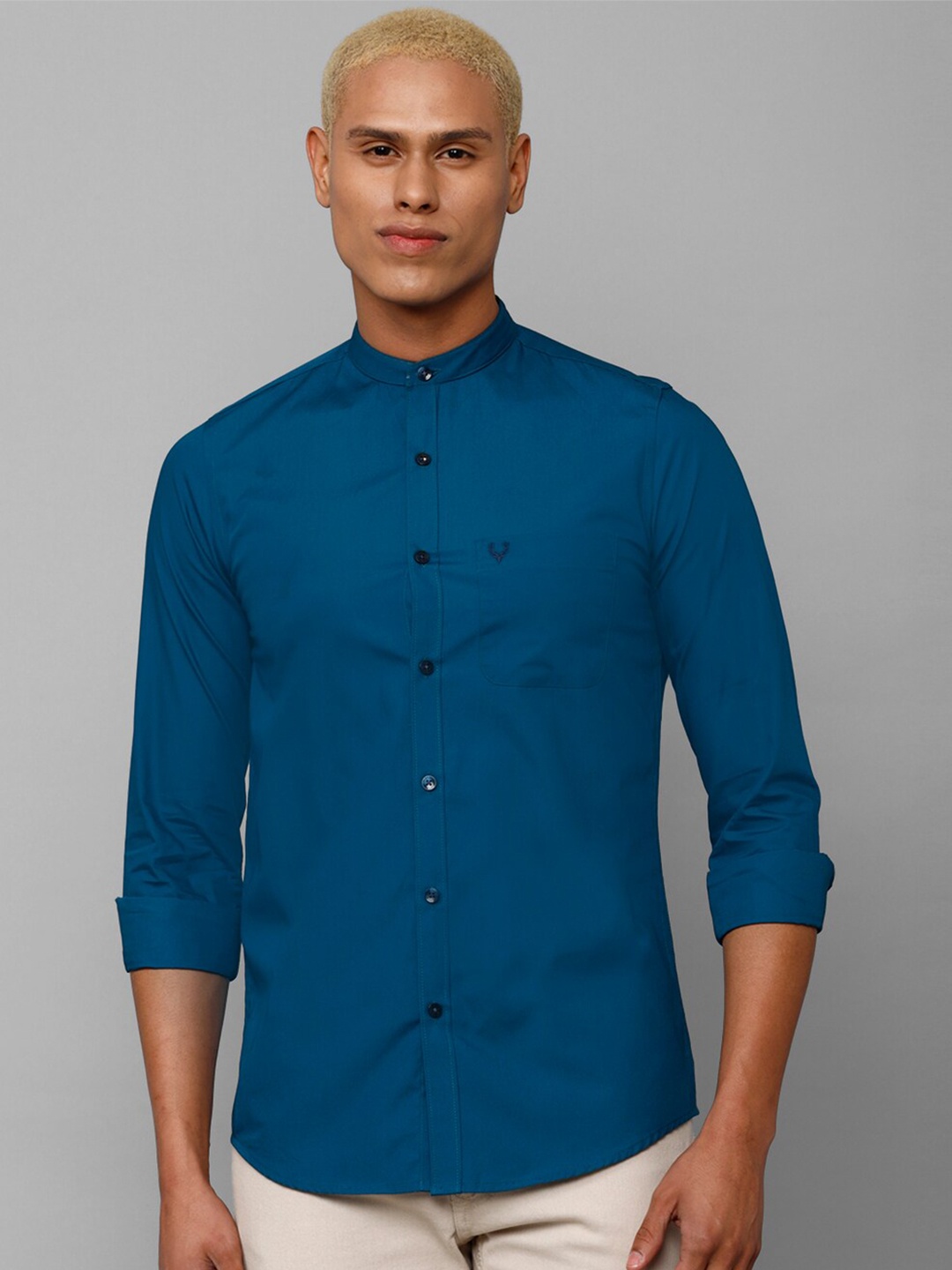 

Allen Solly Men Slim Fit Casual Cotton Shirt, Blue