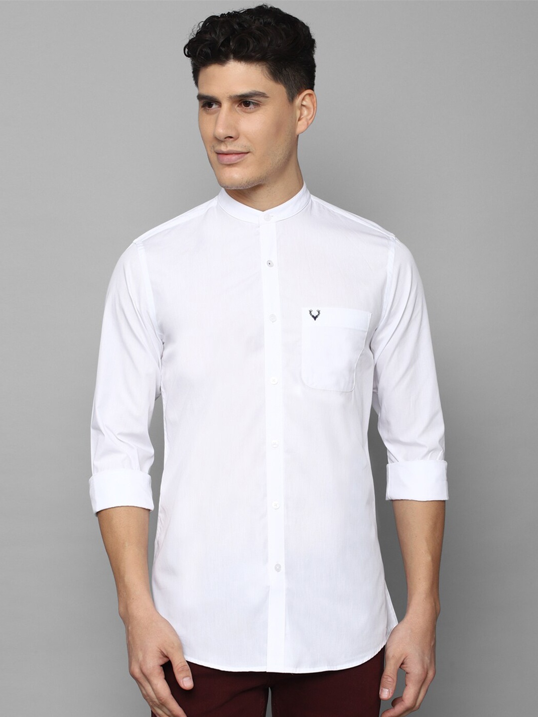 

Allen Solly Men Slim Fit Casual Pure Cotton Shirt, White
