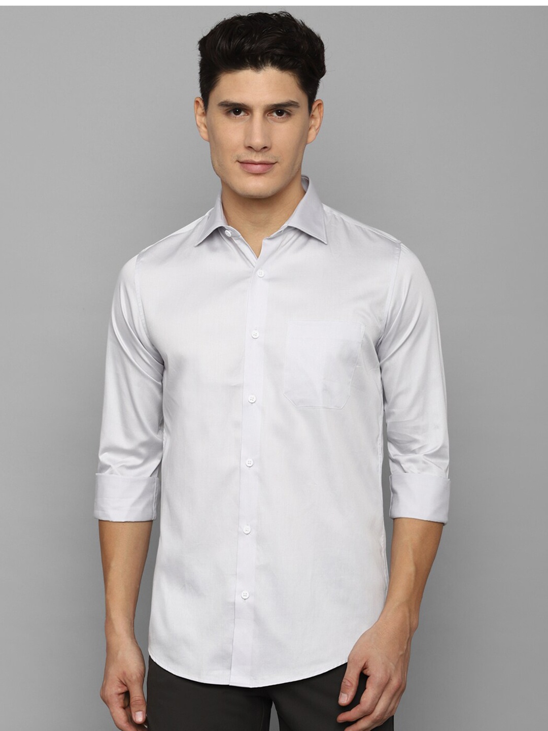 

Allen Solly Men Slim Fit Casual Pure Cotton Shirt, Grey