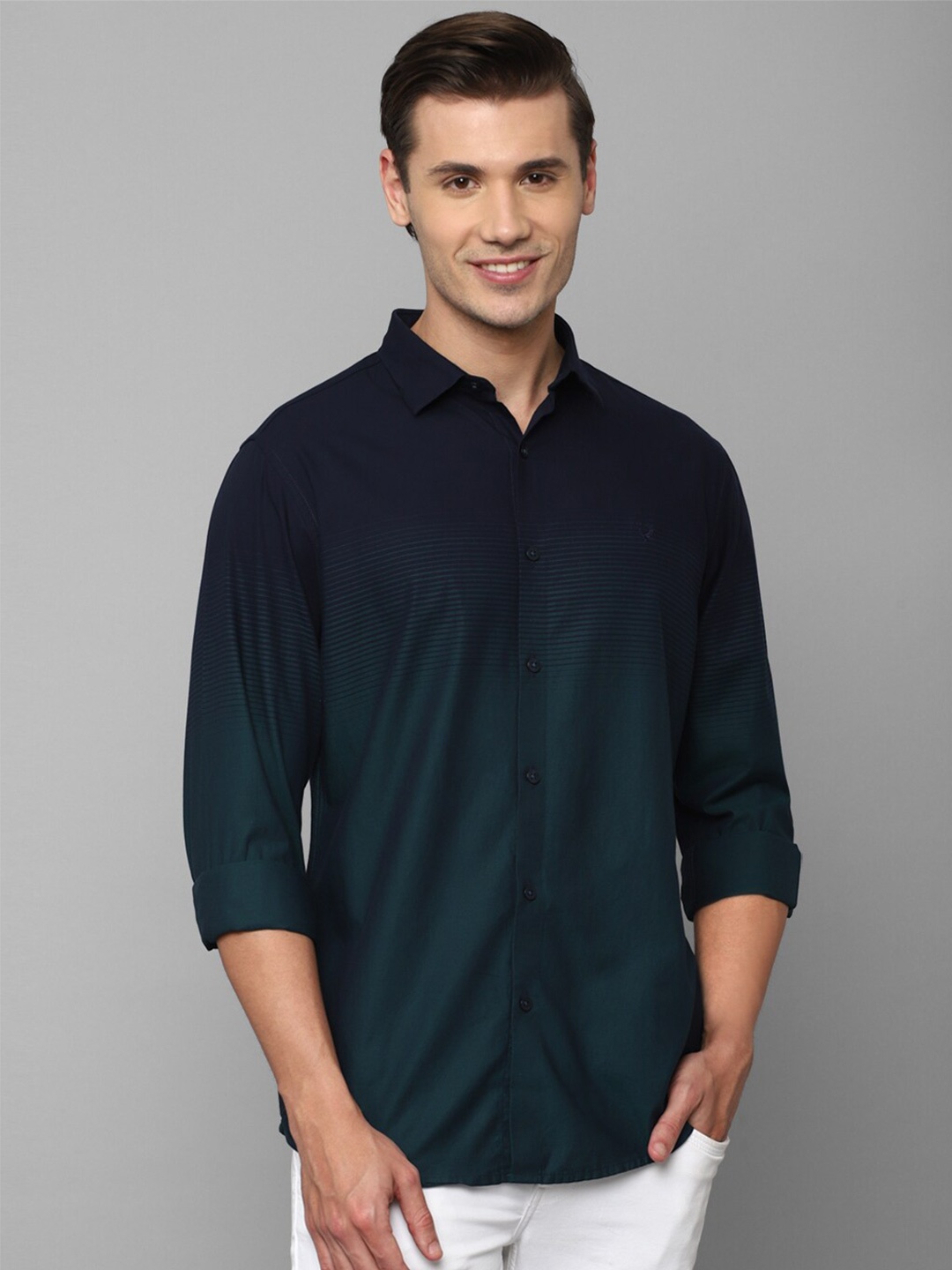 

Allen Solly Men Slim Fit Casual Pure Cotton Shirt, Green