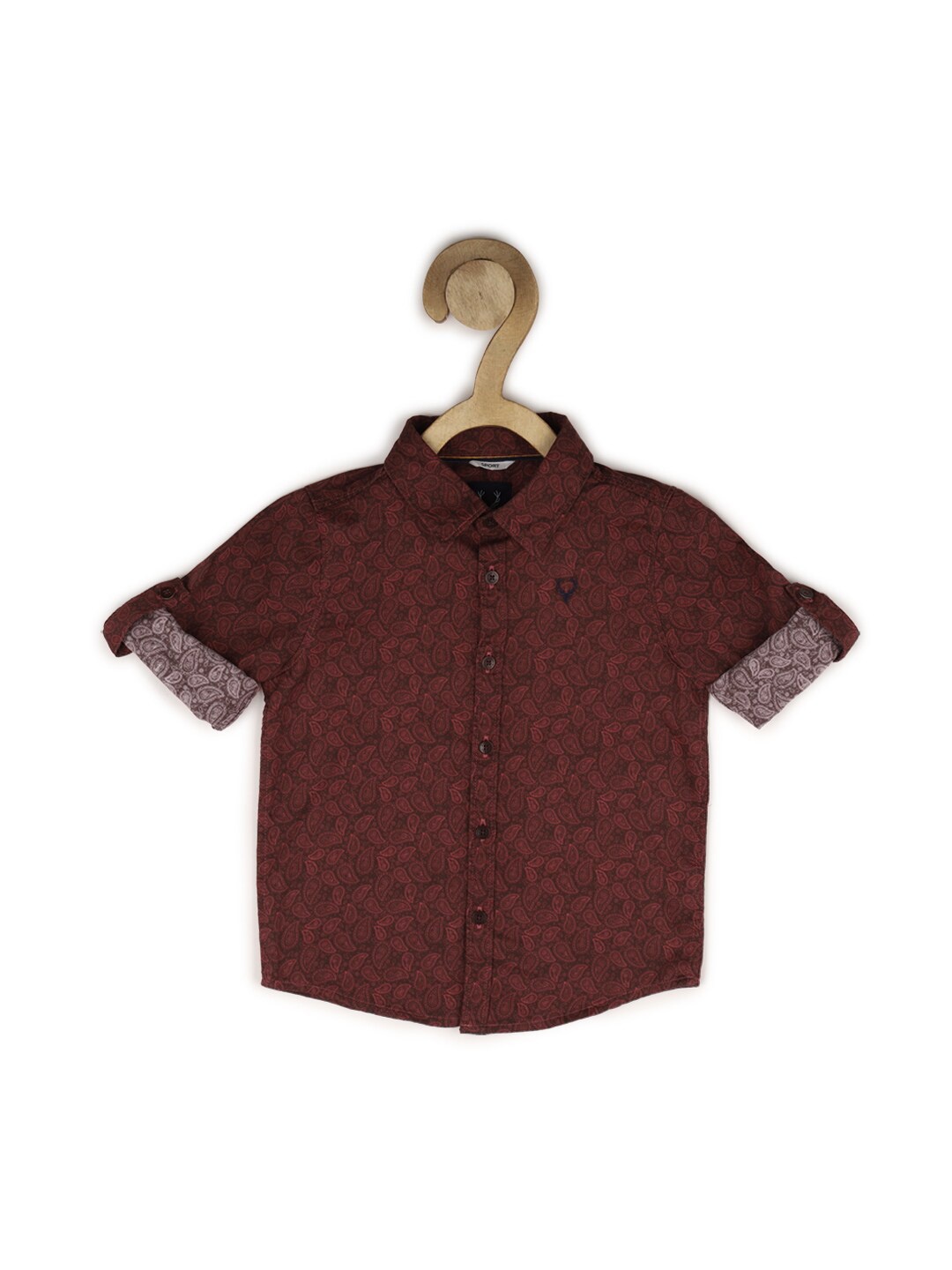 

Allen Solly Junior Boys Slim Fit Printed Casual Cotton Shirt, Brown