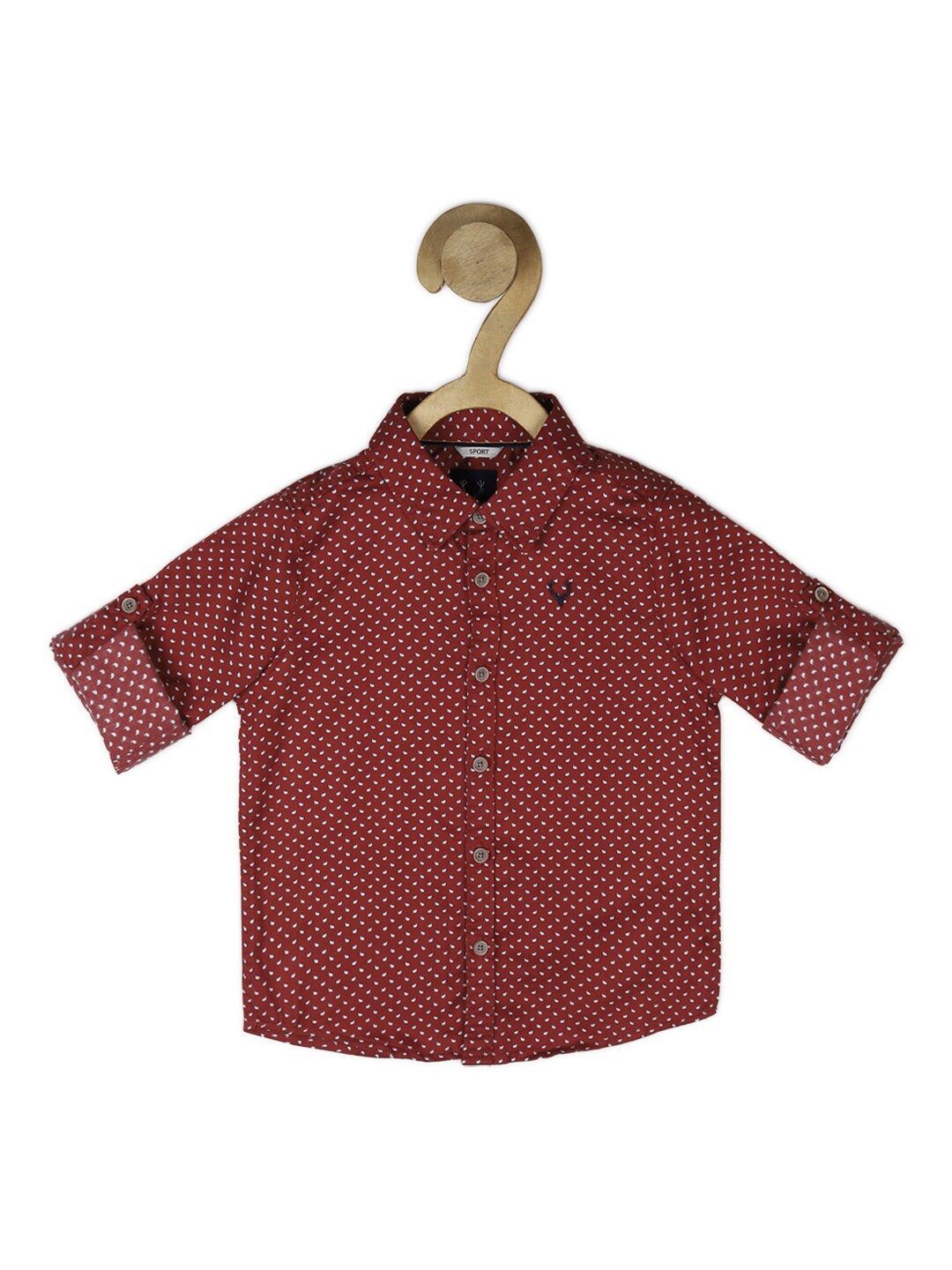 

Allen Solly Junior Boys Slim Fit Printed Pure Cotton Casual Shirt, Maroon