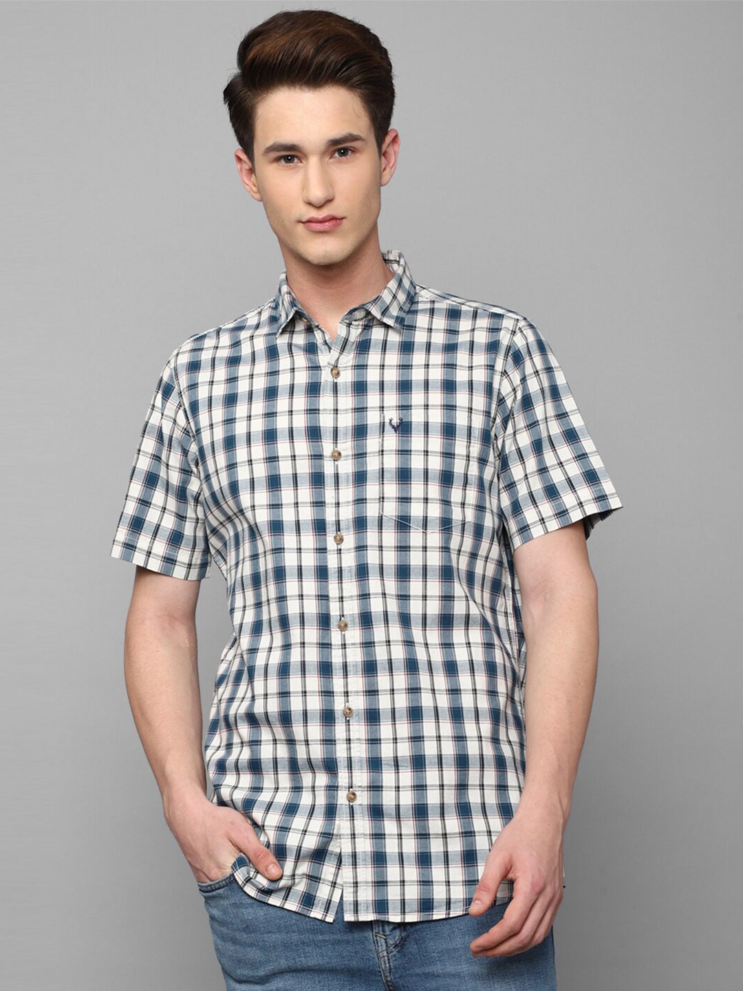 

Allen Solly Sport Men Tartan Checked Pure Cotton Casual Shirt, Beige