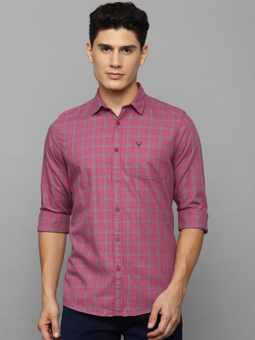 

Allen Solly Sport Men Checked Pure Cotton Casual Shirt, Pink