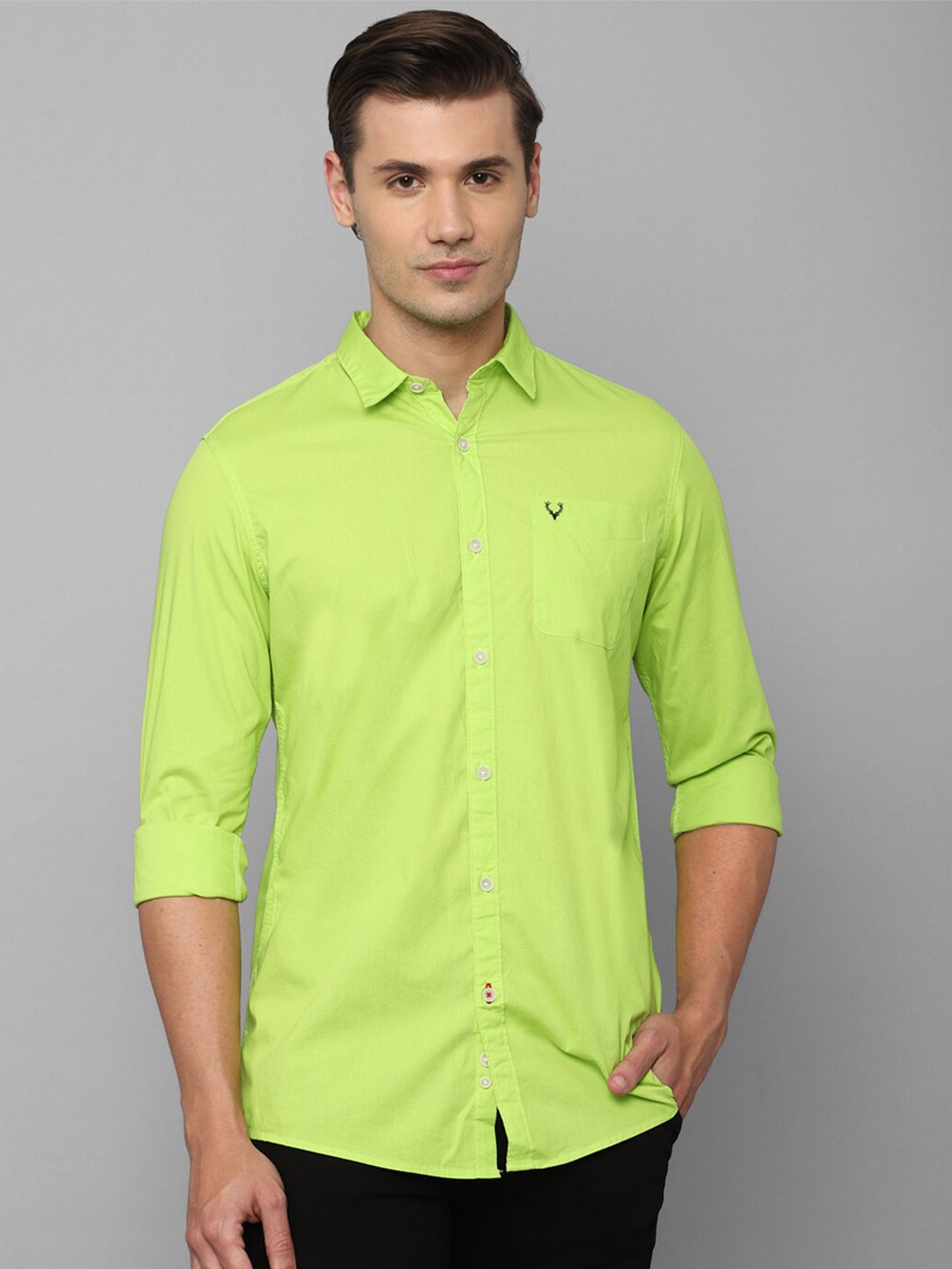 

Allen Solly Sport Men Spread Collar Casual Cotton Shirt, Lime green