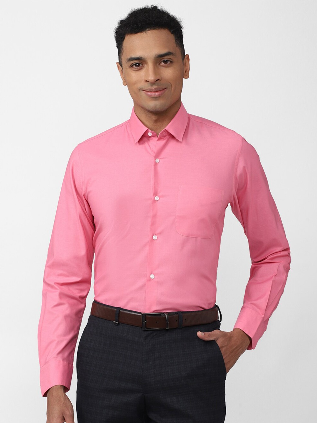 

Peter England Men Slim Fit Formal Shirt, Pink