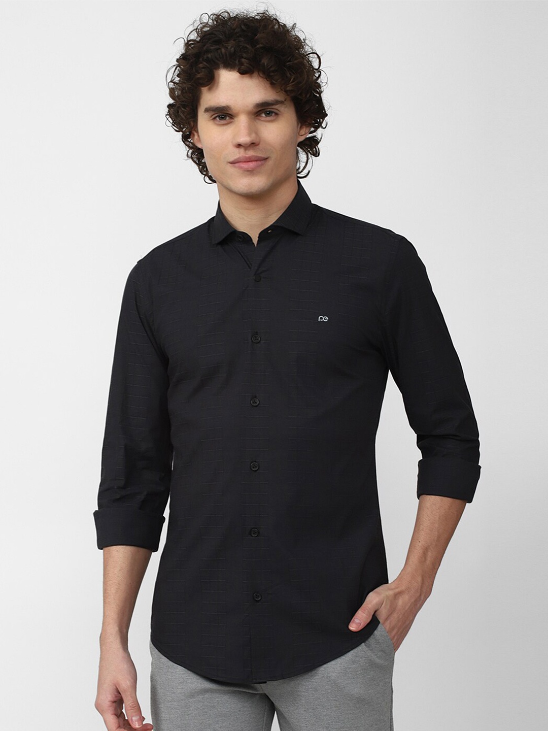

Peter England Perform Athletic Fit Casual Shirt, Black