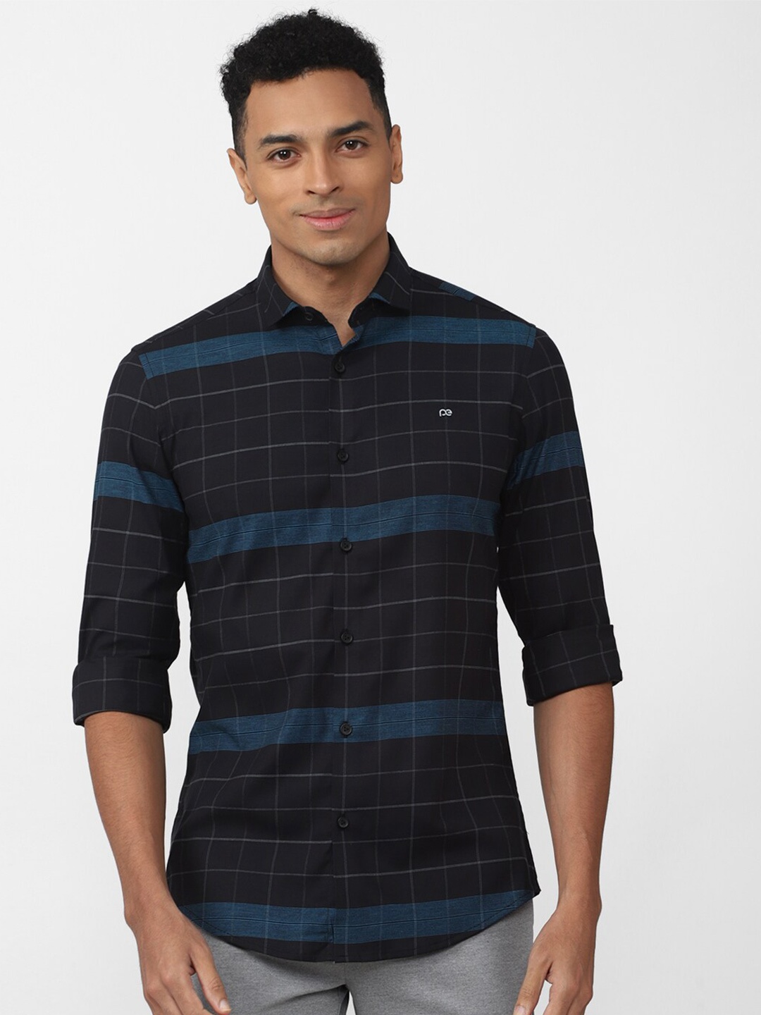 

Peter England Perform Athletic Fit Formal Full Sleeves Shirt, Black