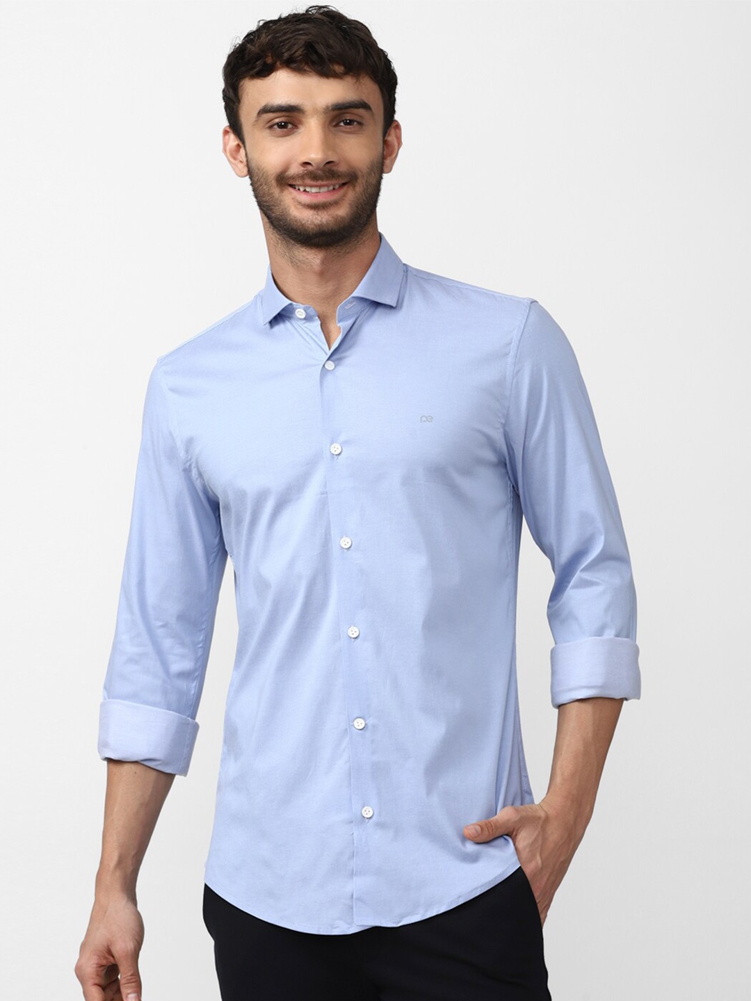 

Peter England Men Blue Slim Fit Cotton Formal Shirt