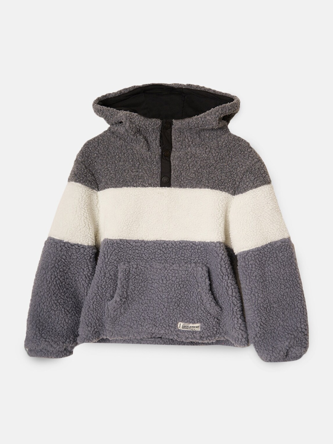 

Angel & Rocket Boys Colourblocked Hooded Sweatshirt, Grey