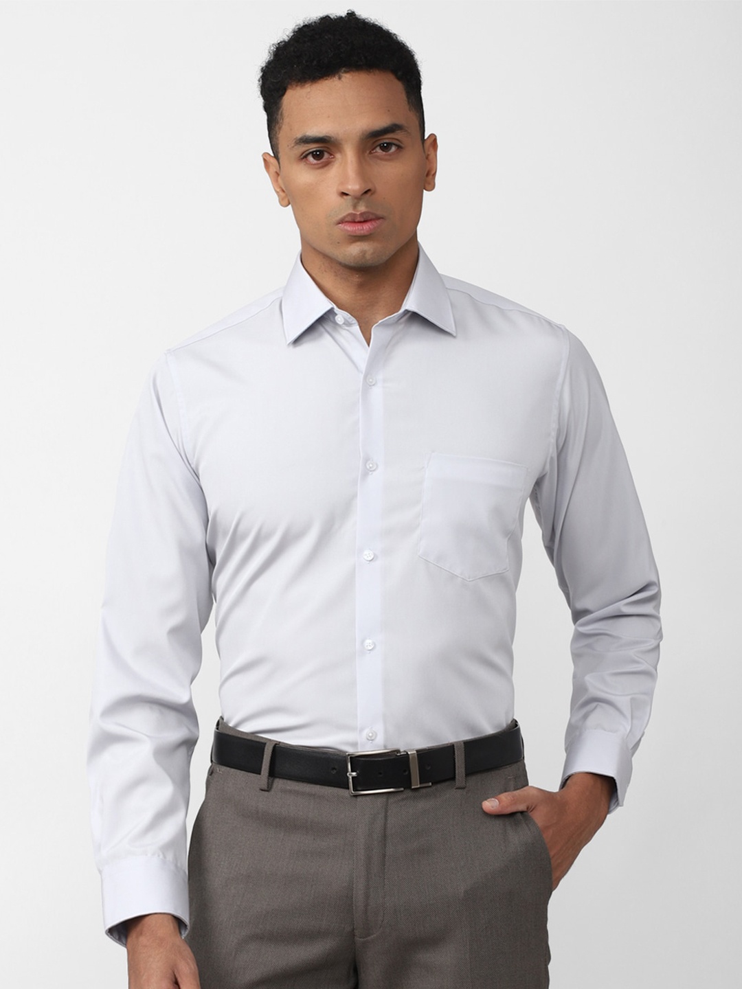 

Van Heusen Men Pure Cotton Formal Shirt, Grey