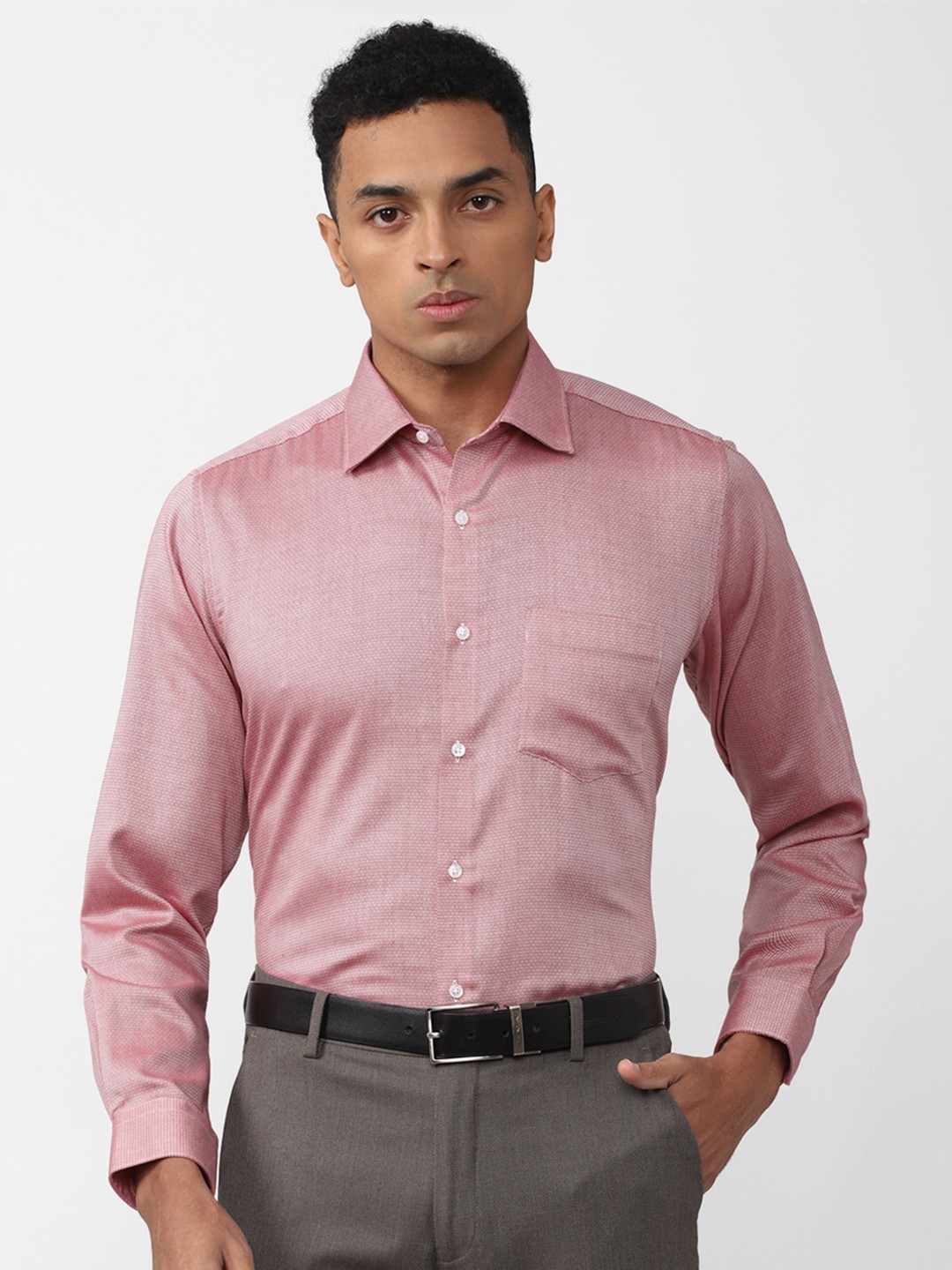 

Van Heusen Men Printed Pure Cotton Formal Shirt, Pink