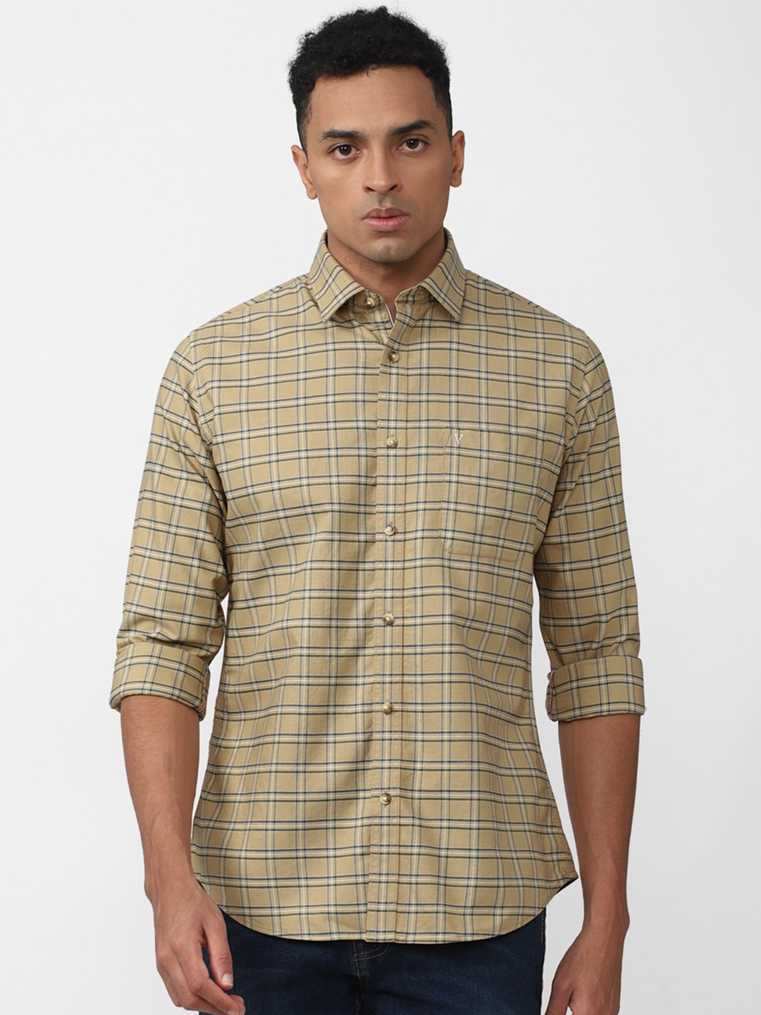 

Van Heusen Sport Men Tartan Checked Pure Cotton Casual Shirt, Beige