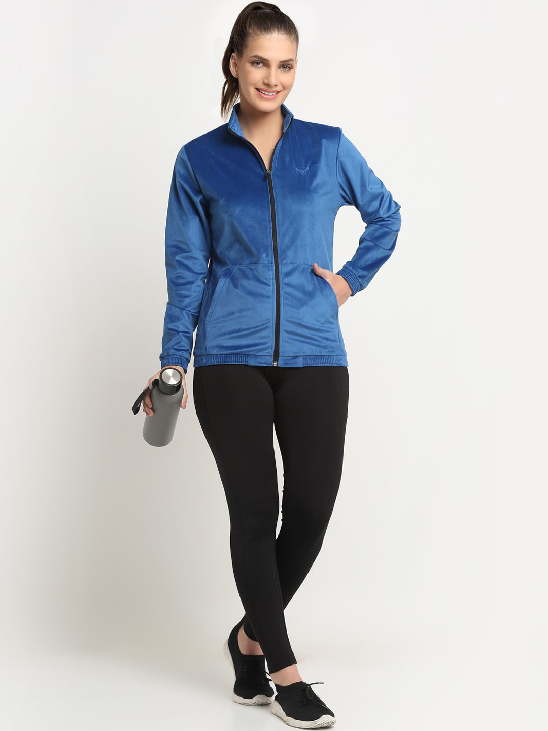 

Invincible Women Velour Full Zip Jacket, Blue