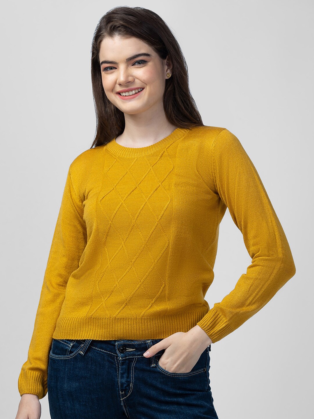 

Globus Women Acrylic Pullover, Mustard