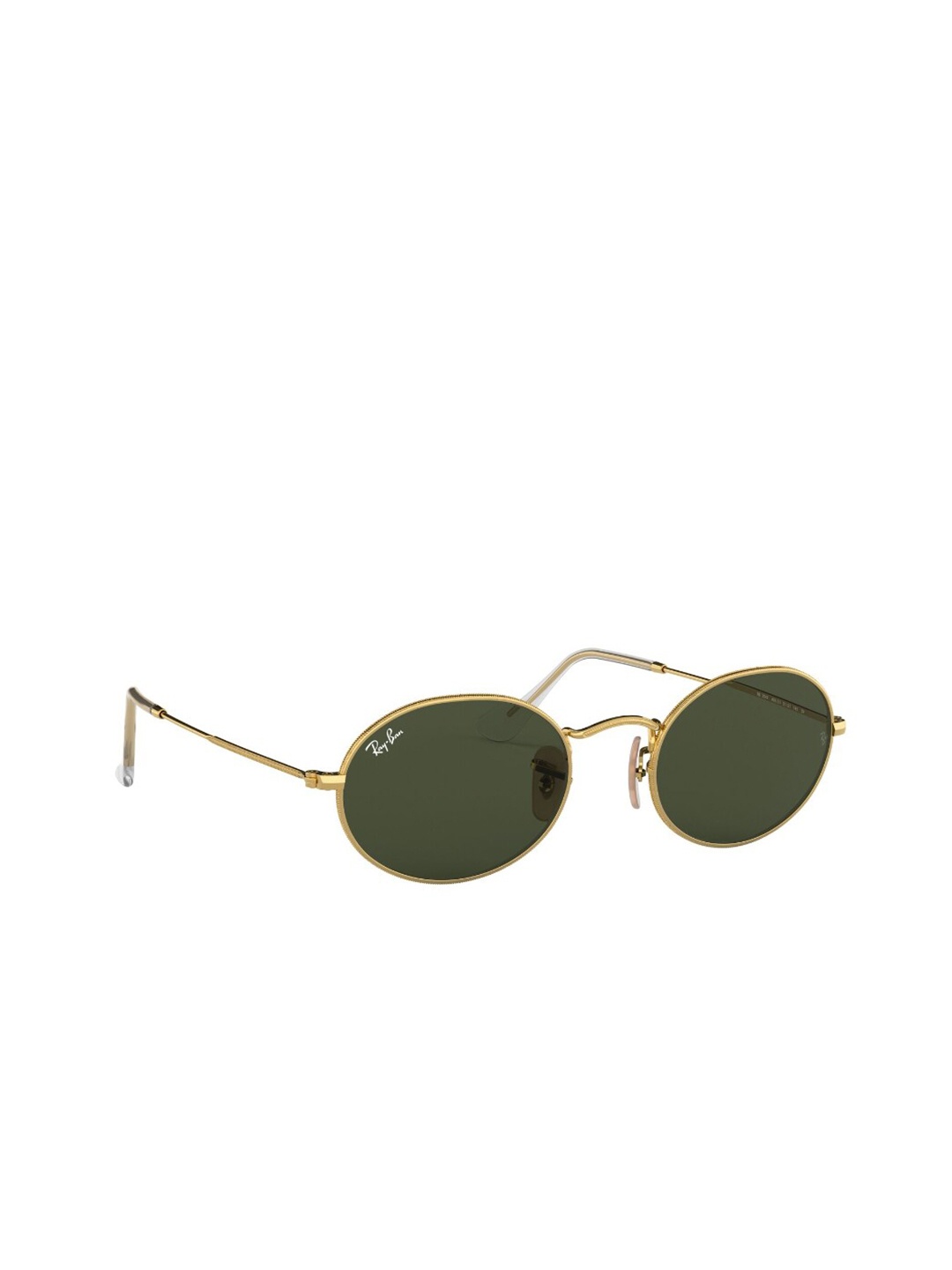 

RAY-BAN Unisex UV Protected Green Lens Oval Sunglasses - 0RB3547001/3151, Gold