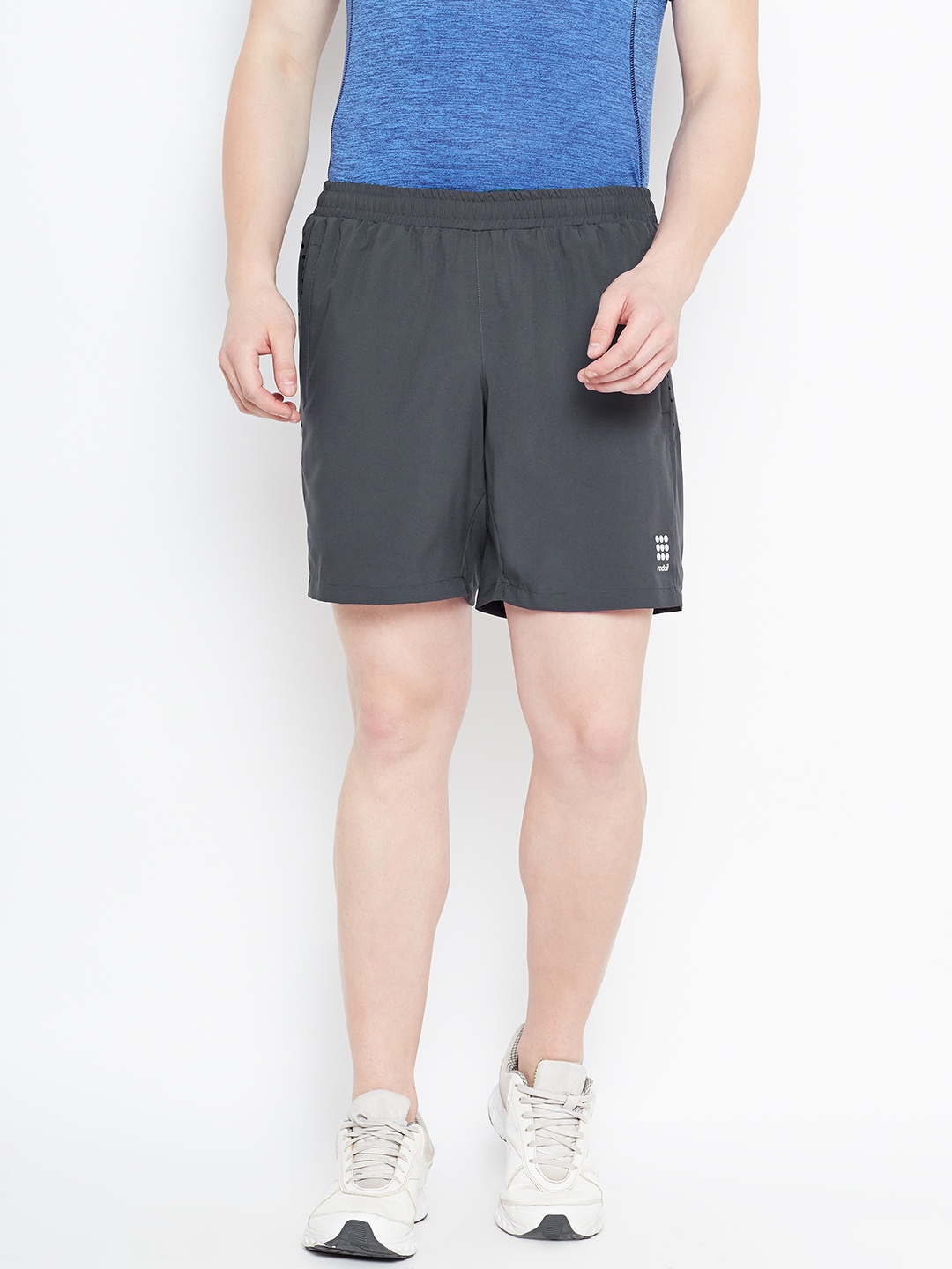 

rock.it Men Grey Solid Sports Shorts