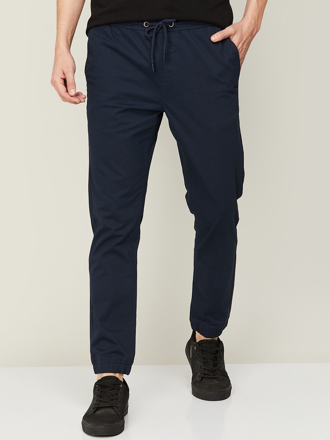 

Fame Forever by Lifestyle Men Cotton Mid-Rise Relaxed Joggers, Navy blue