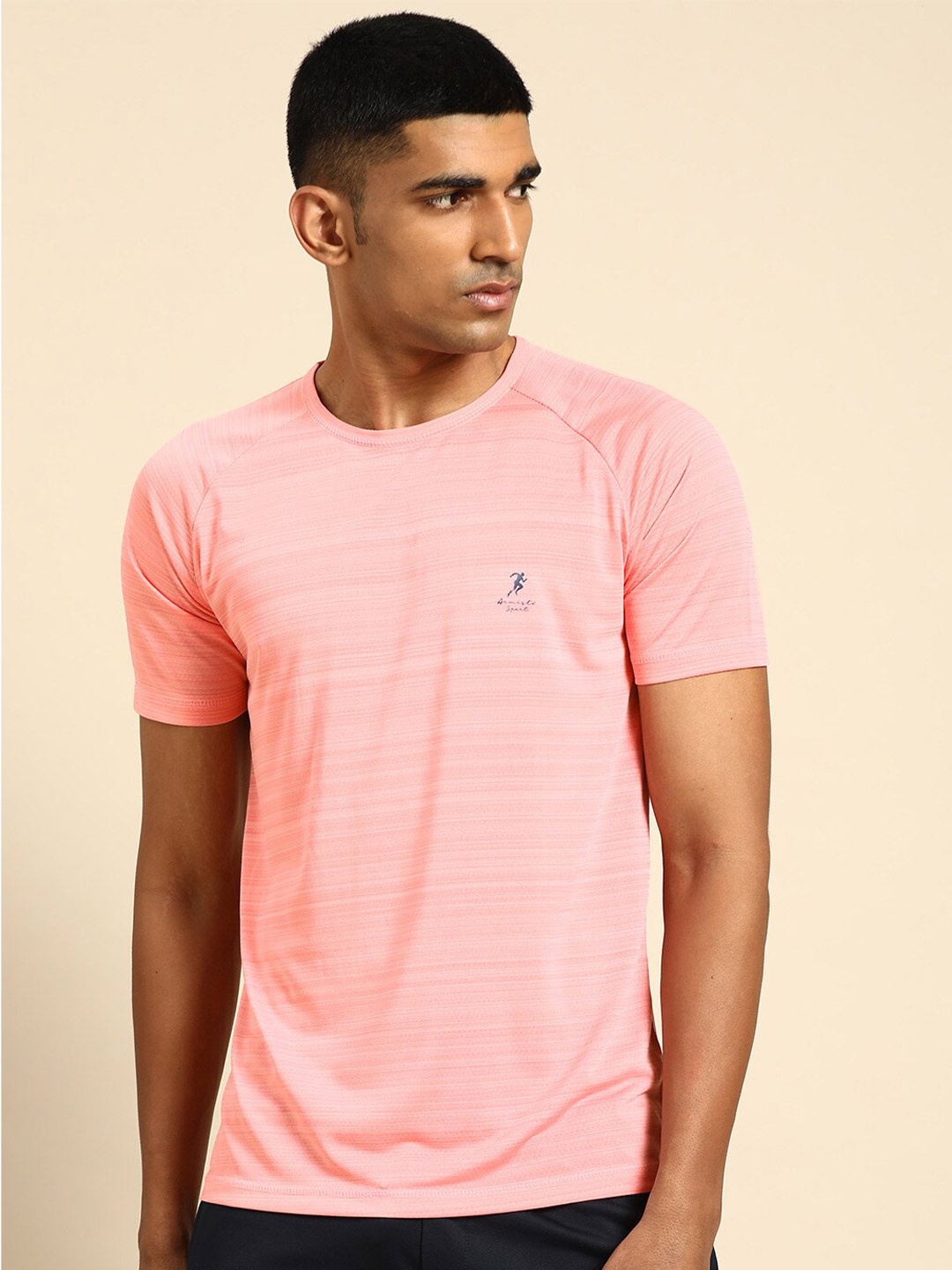 

ARMISTO Men Striped Dri-FIT T-shirt, Pink